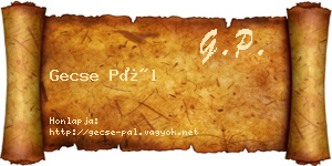Gecse Pál névjegykártya