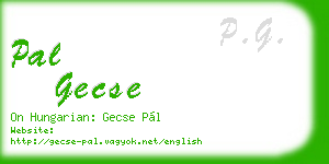 pal gecse business card